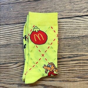 McDonald's Yellow Socks with Red and Brown Accents